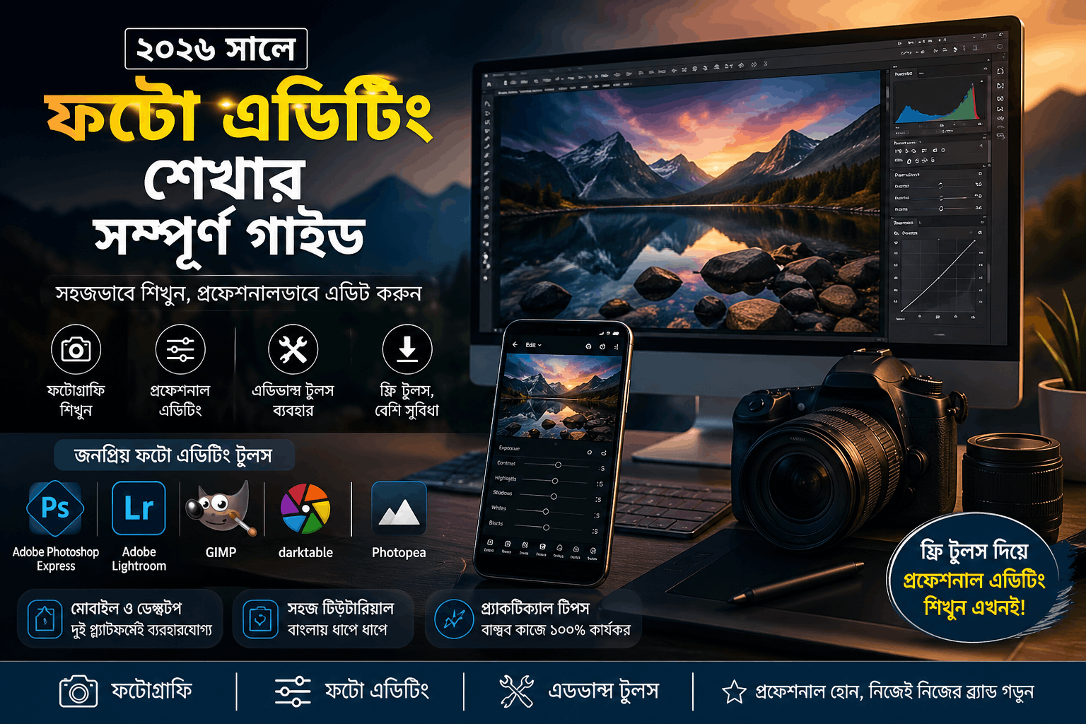 ফটো এডিট করা শিখুন ২০২৬