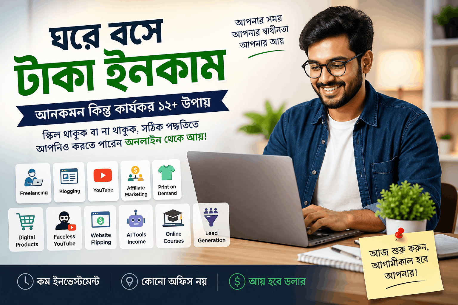 ঘরে বসে টাকা ইনকাম