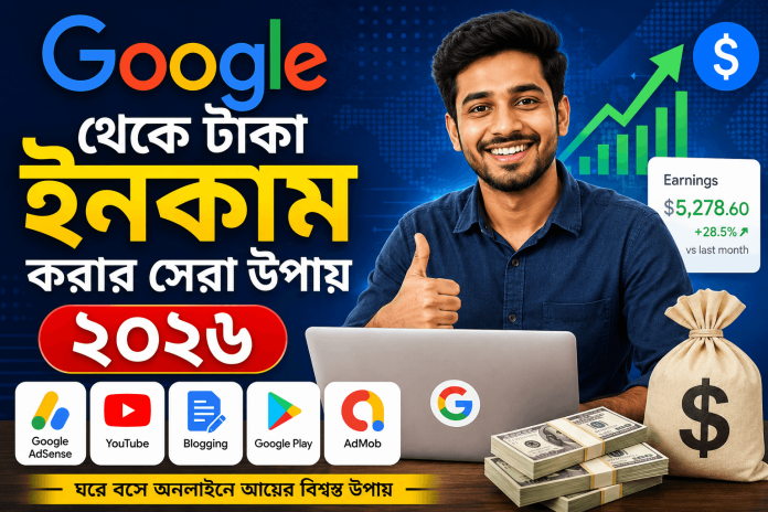 গুগল থেকে টাকা ইনকাম