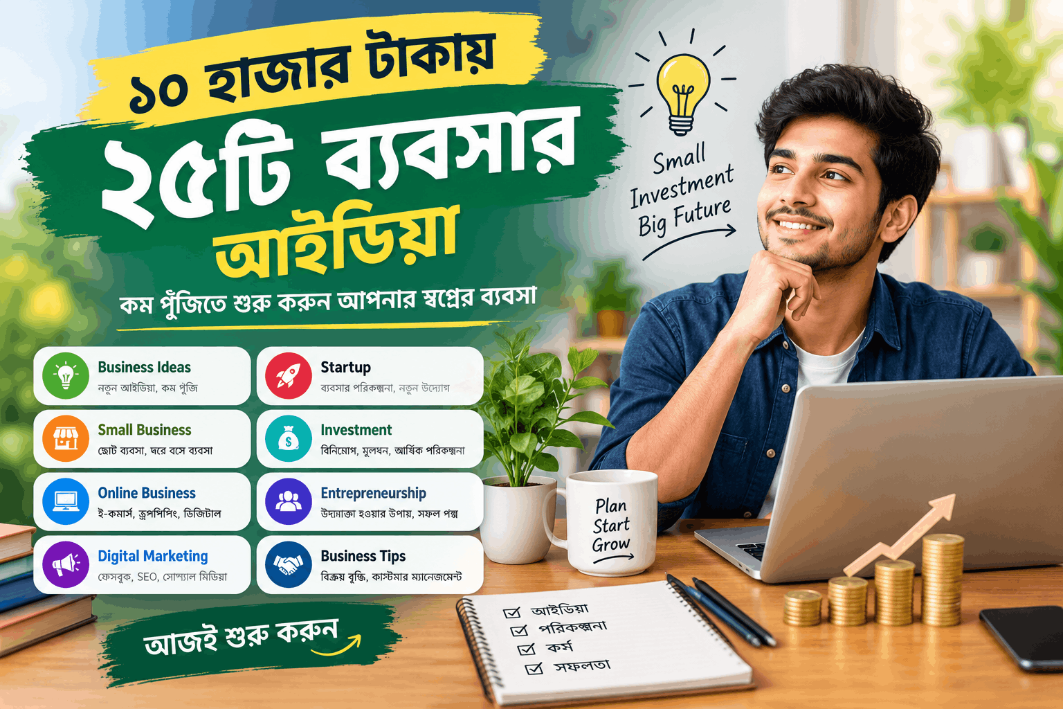 ১০ হাজার টাকায় ২৫টি ব্যবসার আইডিয়া